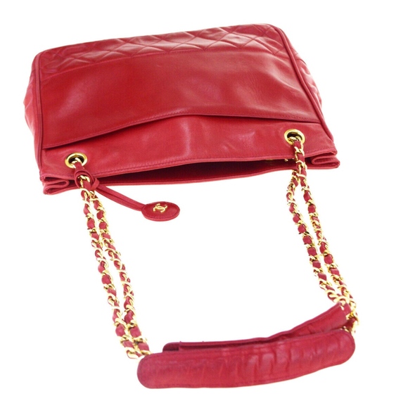 chanel red chain bag
